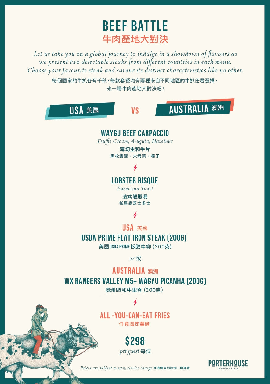 Labour Day 5.1 Offer - PORTERHOUSE BEEF BATTLE DINNER