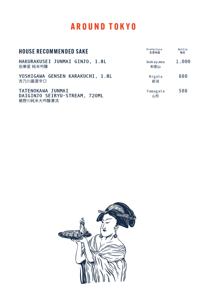 Tokio Joe Beverage Menu